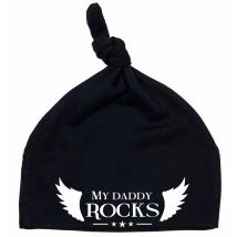 Vauvan solmupipo "My daddy rocks" siivet musta