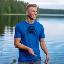 Kalastajaisä t-paita sininen musta merkki