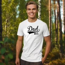 Dad No 1 t-paita, valkoinen